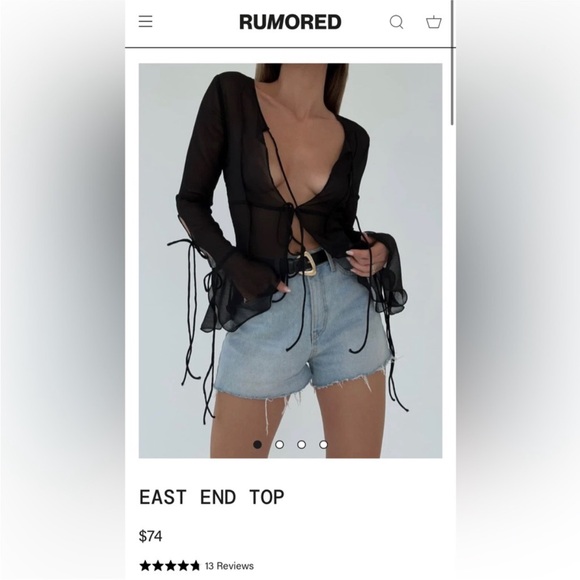 Rumored Black East End Top - Picture 1 of 9